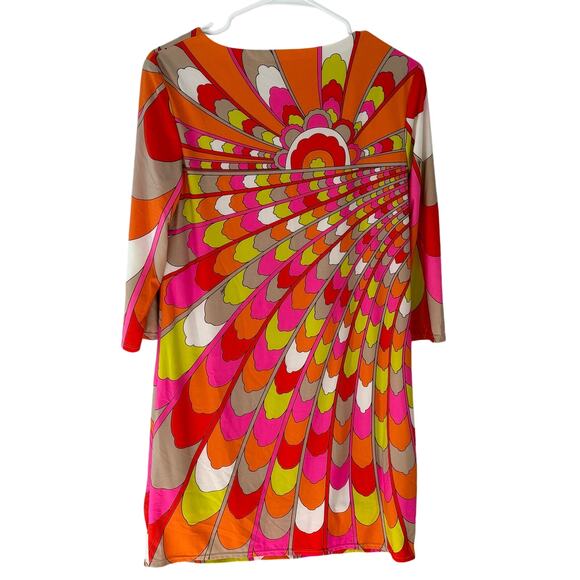 New Trina Turk Rhyan Print Sheath Dress 3/4 Sleeves Retro Size 6 - Picture 10 of 10